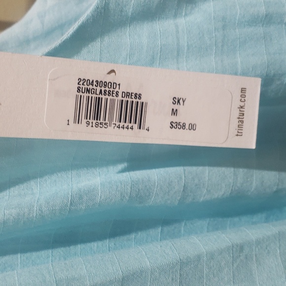 Nwt medium Trina Turk Tiered Sunglasses Maxi Dress turquoise - Picture 9 of 13